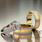 1.53ct Gold Complete Two tone Satin Gold Complete Wedding Set - 02US68
